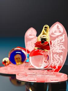 น้ำเต้าเรียกทรัพย์ หลวงพ่อสด วัดปากน้ำ  แบบใส ห้อยด้ายแดง แท้จากวัด