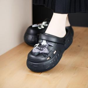 Lika Sandal Wanita Kekinian Platform Sandal Slop Hitam Pita Cewek size 36-41