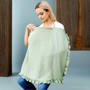 Elegant Linen Ruffle Apron with Button Closure for Kitchen & Dining AA