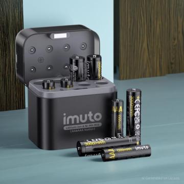 Imuto Rechargeable AAA Lithium Batteries - 1.5V, 1300mWh, 8-Pack For High-Drain Devices (Toys, Controllers, Etc.)
