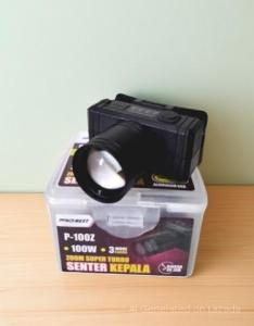 Senter Kepala Zoom Probest P-100Z Led Headlamp Cahaya Putih USB type-C Penerangan Outdoor