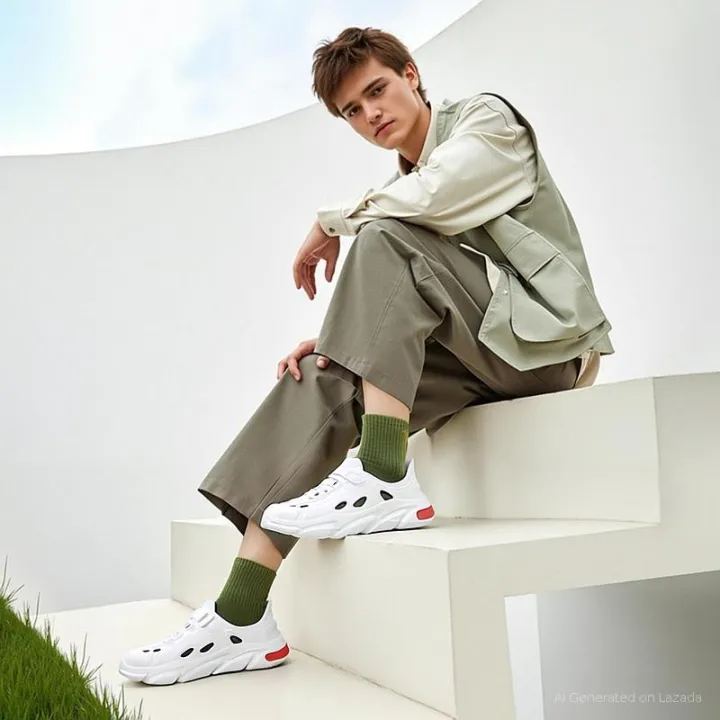 Rubber%20Shoes%20For%20Men%20Summer%20Outerwear%20Lace-up%20Hole%20Shoes%20Anti-Slip%20Breathable%20Rubber%20Clogs%20-%20Image%202