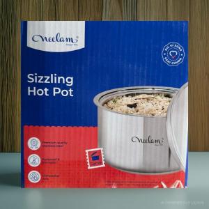 Stainless Steel Casserole Hot Pot for Roti-Rice-Gravy-Curry Silver Hot Box with Steel Lid Retains Temperature