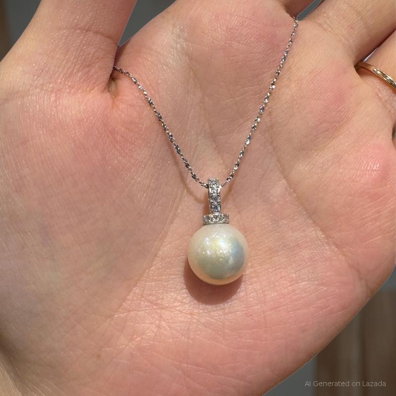 "Captured Light" Pendant - A 12mm High-Luster Pearl