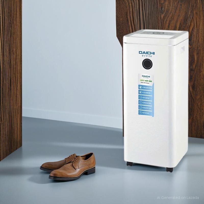 [ Chính Hãng Japan ] Máy Hút Ẩm DAICHI 60L/d, Lọc Không Khí, Sấy Quần Áo, Diện Tích 60 - 80m2m2