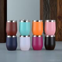 Mug Egg Tumbler Stainless Steel 350ml Tahan Panas Dingin SUS316 Tutup Plastik BPA FREE