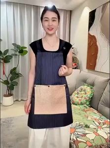 Attractive Removable Oil-Resistant Water-Resistant Thick Kitchen Apron