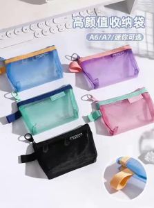Coin and Card Organizer Transparent Nylon Mesh Pouch