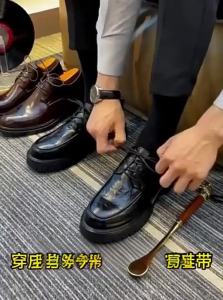 ZUYINBULUO | Leather Shoe Laces - Round Rope - Black Brown - Wax - Business Casual