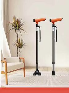LEZHONGFU | Adjustable Four-legged Non-slip Lightweight Walking Stick