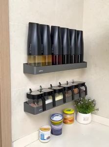Auzzo | Wall-mounted Spice and Oil Storage Rack Set