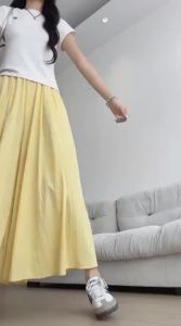 YAYANGREN | Purple High Waist Casual Ice Silk Half Skirt Pants Womens Summer New Style Wide Leg Pants Draping Sensation Commute Style