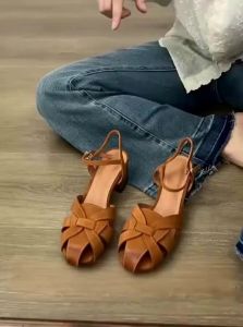 MASHUJIA | French Style Braided Open Toe Sandals