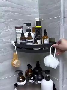 JIAXU | Corner Wall Mounted Bathroom Storage Shelf No Drilling