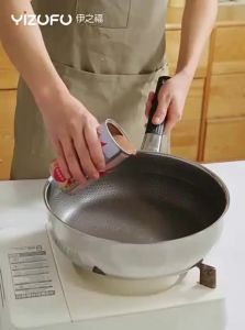 YIZHIFU | Titanium Non-Stick Uncoated Stainless Steel Deep Frying Pan