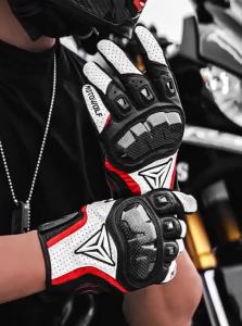 MOTOWOLF | Carbon Fiber Leather Full Finger Protective Gloves