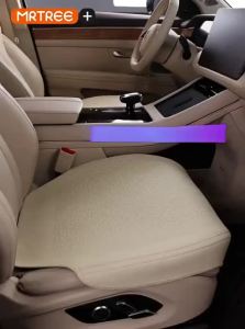 MRTREE | Breathable Perforated Nappa Leather Full-coverage Car Seat Cushion White