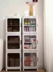 MEIZHUFU | Folding Storage Cabinet No Installation Home Use For Childrens Toys And Snacks Plastic