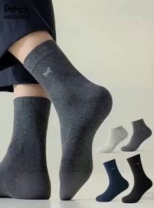 MiiOW | Breathable Cotton Odor-Resistant Men Socks for All Seasons Business and Sport