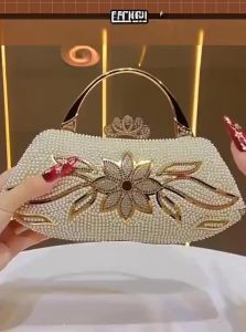 MEIFEI | Pearl Wedding Banquet Clutch Evening Bag Formal Dress Bag Cheongsam Bag Brides Bag