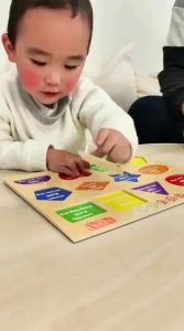 TONGMUXING | Montessori Educational Puzzle Board Cognitive Matching Intelligence Toy