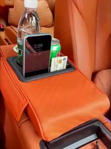 RUITUO | Multi-Function Car Central Armrest Leather Elevator Pad with Storage Box Tissue Holder and Cup Holder