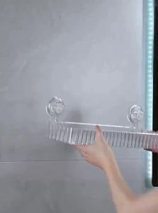 NIGESI | Wall-mounted Bathroom Storage Rack with Suction Cups No Drilling Required