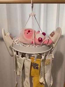 MEIZHUFU | Multi-Function Windproof Clothes Drying Rack with Multiple Clips and Sweater Basket