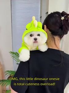 Petone dOrage | Cute Dinosaur Design Insulated Shedding Prevention Dog Clothes