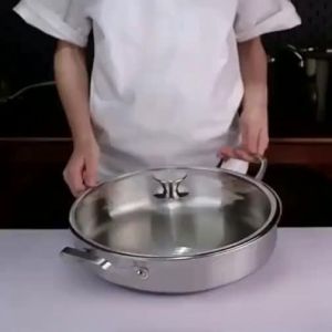 RONGCHUAN | Nonstick Deep Stainless Steel Frying Pan For Commercial Pancake Making
