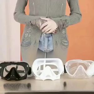 Adult Free Diving Integrated Tempered Glass Anti-fog Protective Nose Mask