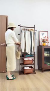 Space-Saving Floor Standing Clothes Rack