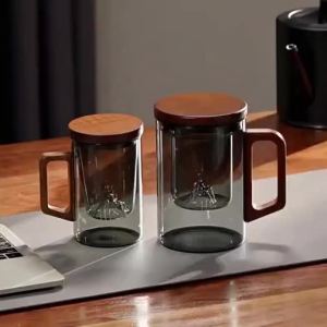 GIANXI | Large Capacity Tea Infuser Glass Cup for Men