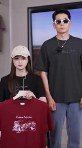 Enjeolon | Áo Thun Nam Tay Ngắn Cotton Cool Touch Họa Tiết Vintage Mỹ