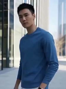 WEIQIYUE | Pure Cotton Long Sleeve T-Shirt White Vintage American Style Round Neck Sweater