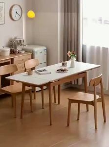 WEISHA | Foldable Extendable Solid Wood Dining Table