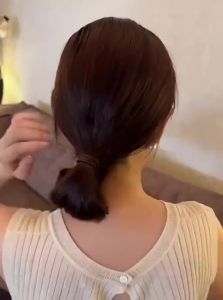 GUOQI | Girls High-end Satin Hair Clip Bow Back-of-the-head Grip Accessory