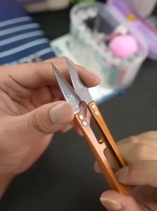 RIMEI | Craft Sewing Cutting Scissors U-Shaped with Cap Spring