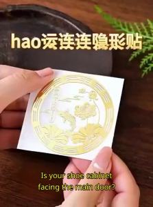 BINYUE | Feng Shui Metal Wall Decal for Shoe Cabinet