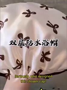 JIFANPAUL | Waterproof Double-Layer Bath Cap for Women and Girls