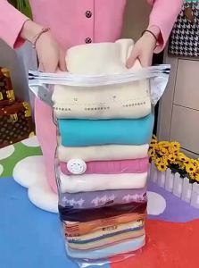 Vacuum Seal No Pump Compression Storage Bag