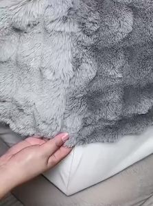 MUSHABAI | Thick Rabbit Fur Bed Cover Washable Anti-Slip