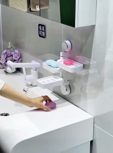 MEIJIAN | Rotatable No-Drill Wall Mounted Multi-Layer Soap Dish