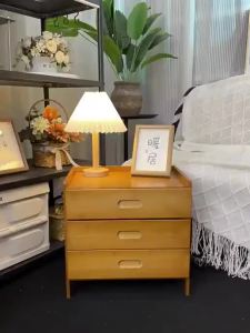 ZHUSHANXIA | Modern Simple Solid Wood Bedside Cabinet with Storage