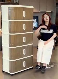 ZHUOLESHI | Sliding Door Foldable Large Capacity Storage Cabinet