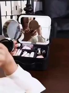 MIRUIDUO | Large Capacity Portable Makeup Bag with Mirror