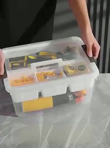 FURENJILI | Transparent Heavy-Duty Multi-Function Parts Storage Box with Double Layers