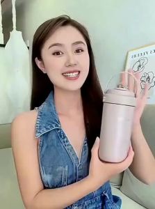 BIZE | Stylish Large Capacity Insulated Ceramic Mug with Carabiner