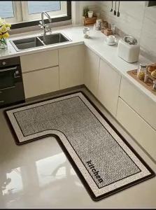 ZHIJIANYOUJIA | Anti-Slip Oil-Resistant L-Shaped Kitchen Mat