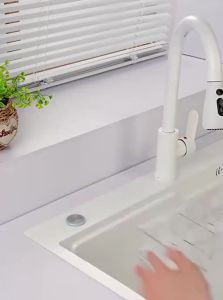 MENGMIAN | Transparent Kitchen Faucet Mount Dish Rack